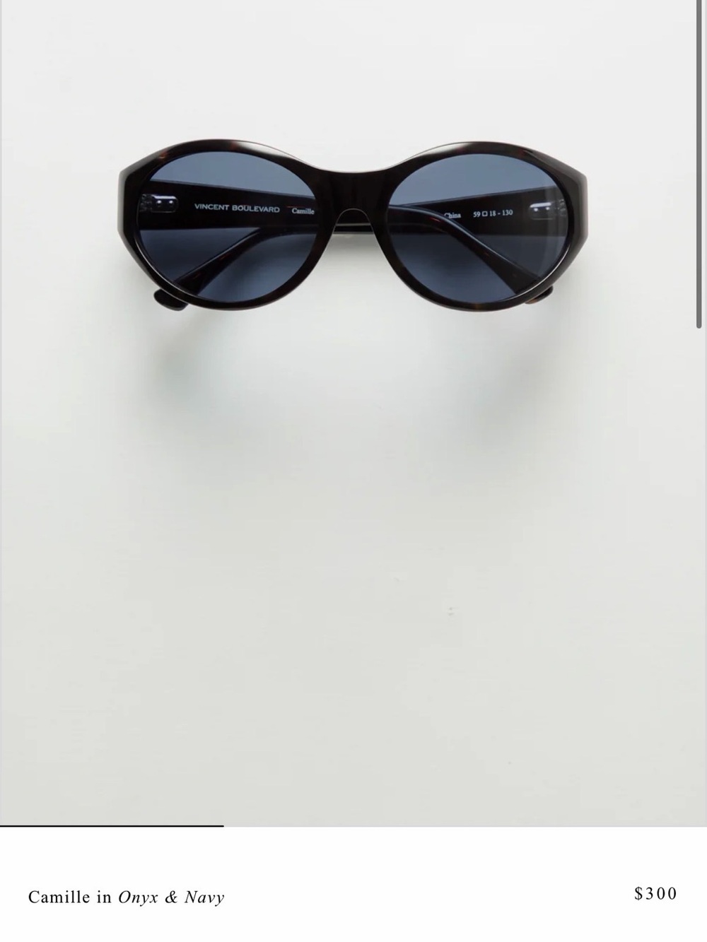 Camille Sunglasses in Onyx & Navy